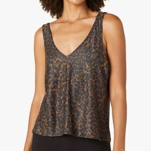 Beyond Yoga Featherweight Printed Double V Tank Top Women’s XS Leopard Cheetah